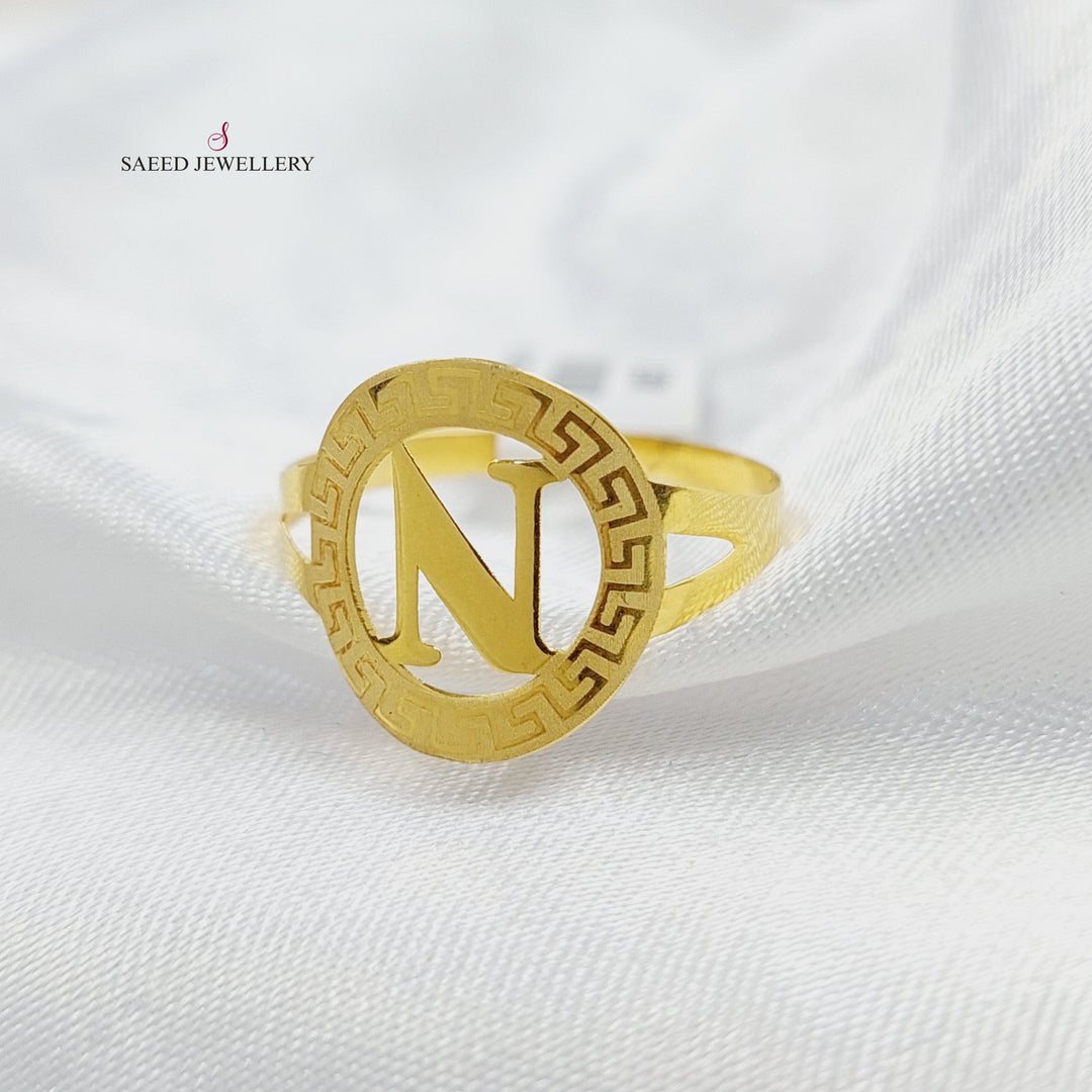 خاتم N حرف Made of 18KK Gold by Saeed Jewelry 
