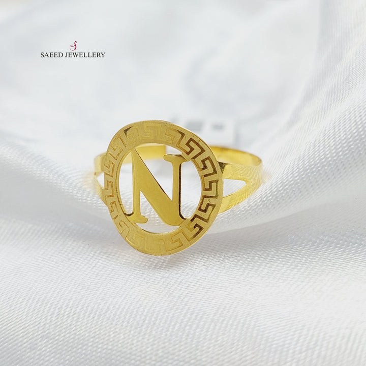 خاتم N حرف Made of 18KK Gold by Saeed Jewelry 