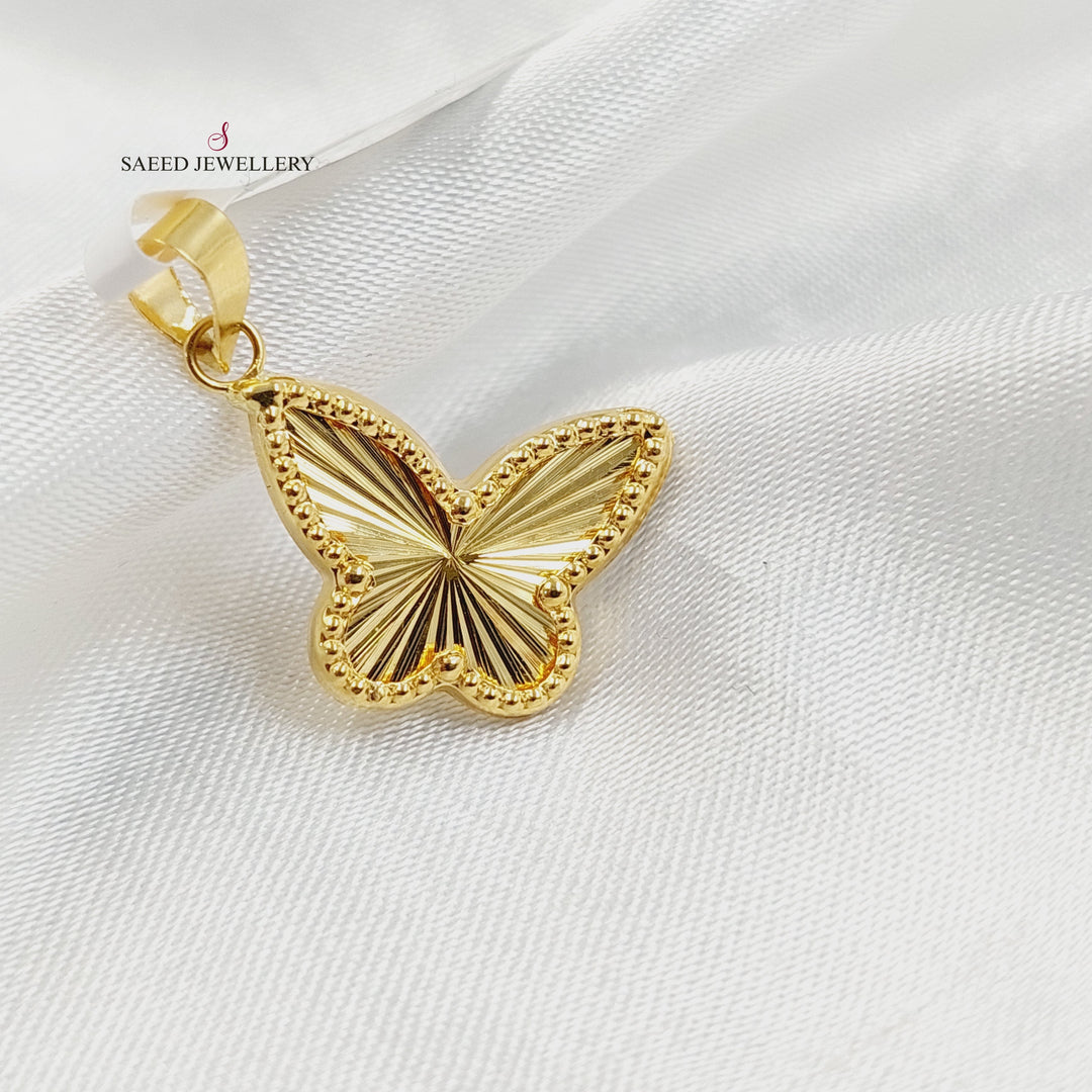 18KK تعليقة فراشة-مجوهرات الشيخ سعيد-Saeed Jewelry 