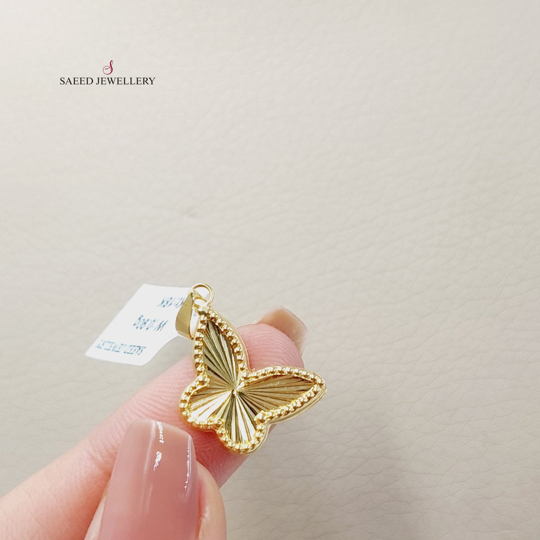 18KK تعليقة فراشة-مجوهرات الشيخ سعيد-Saeed Jewelry 