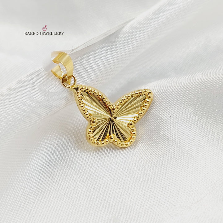 18KK تعليقة فراشة-مجوهرات الشيخ سعيد-Saeed Jewelry 