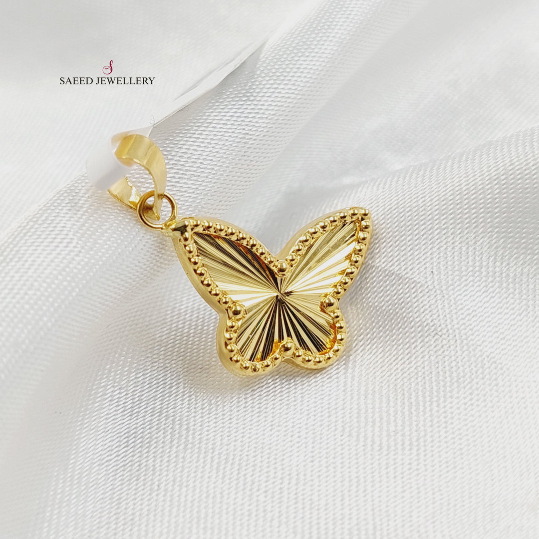 18KK تعليقة فراشة-مجوهرات الشيخ سعيد-Saeed Jewelry 