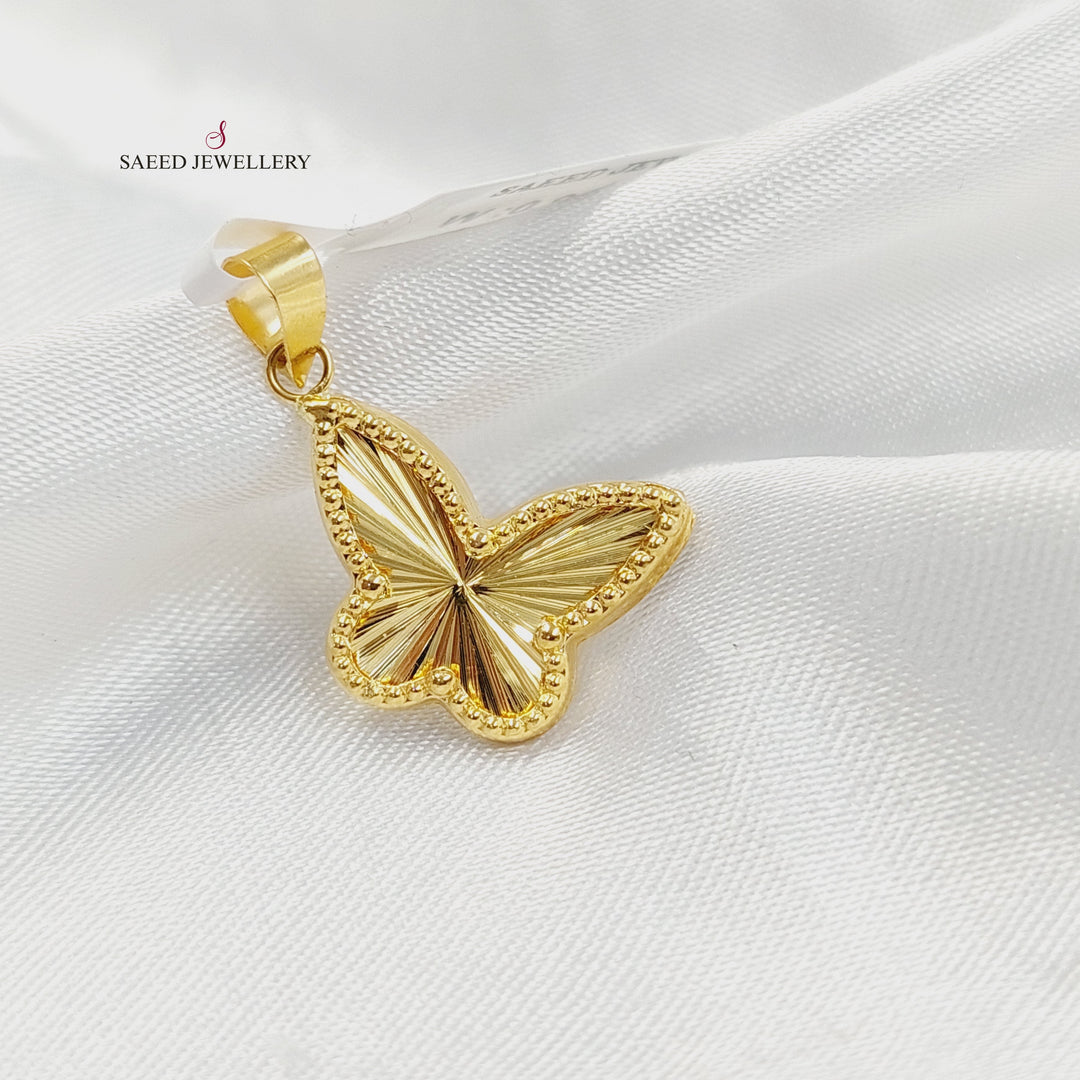 18KK تعليقة فراشة-مجوهرات الشيخ سعيد-Saeed Jewelry 