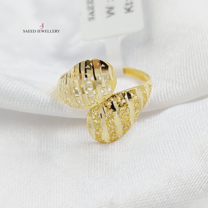 Engraved Ring Made of 18KK Gold by Saeed Jewelry 