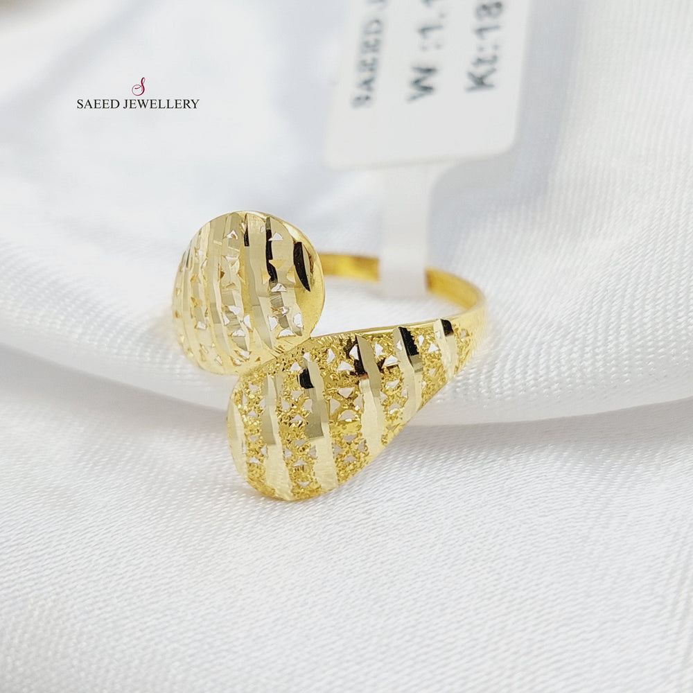 Engraved Ring Made of 18KK Gold by Saeed Jewelry 