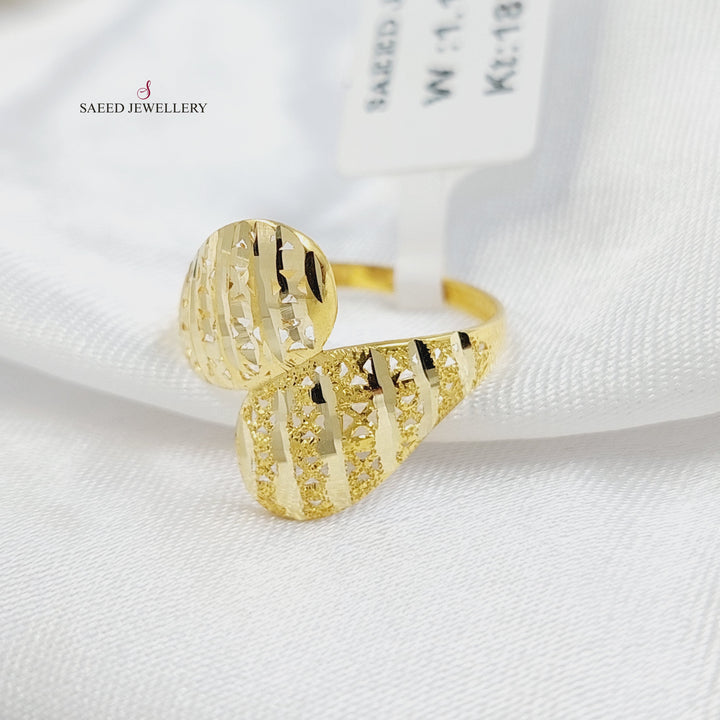 Engraved Ring Made of 18KK Gold by Saeed Jewelry 