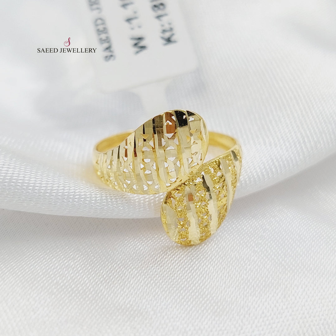 Engraved Ring Made of 18KK Gold by Saeed Jewelry 