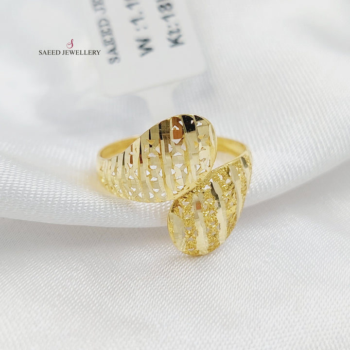 Engraved Ring Made of 18KK Gold by Saeed Jewelry 