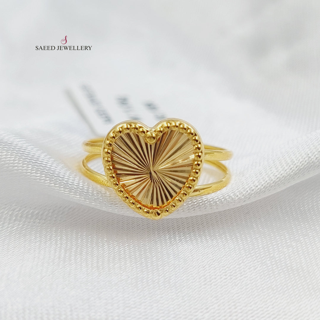 Heart Ring Made of 18KK Gold by Saeed Jewelry 