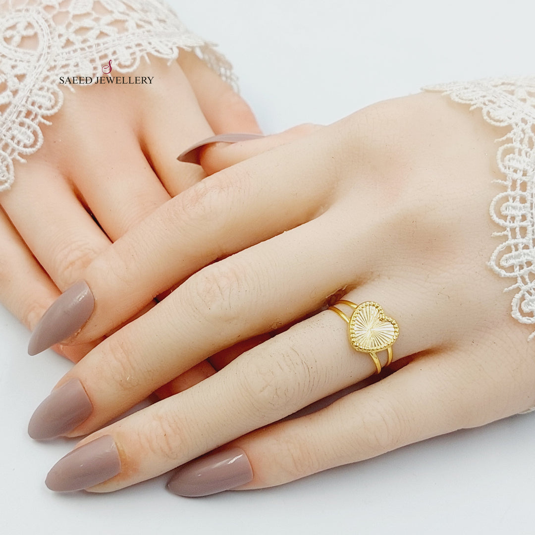 Heart Ring Made of 18KK Gold by Saeed Jewelry 