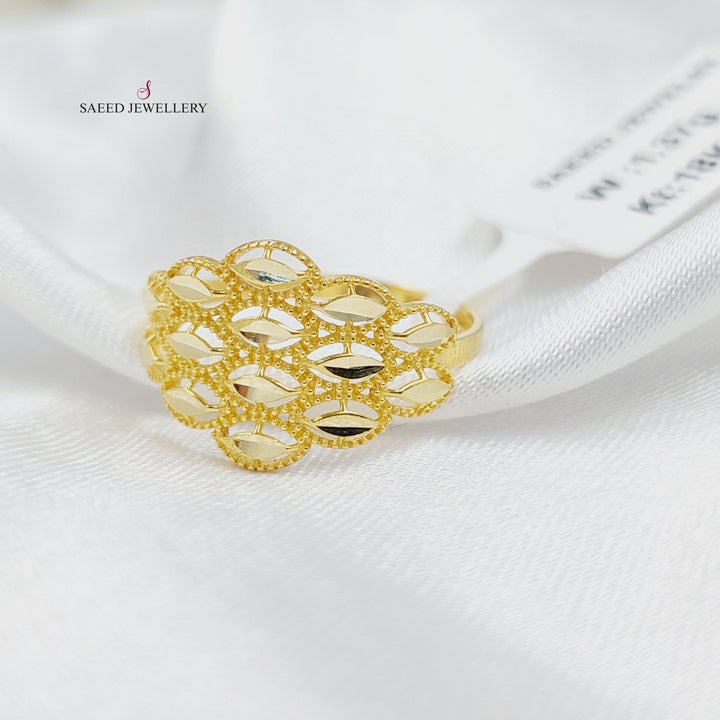 18KK خاتم سنبلة-مجوهرات الشيخ سعيد-Saeed Jewelry 