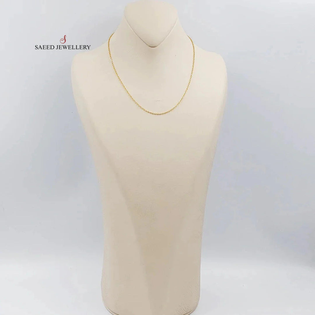 21K Gold 1.5mm Cable Link Chain 40cm by Saeed Jewelry - Image 5