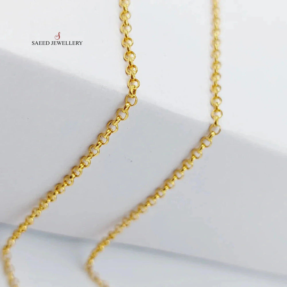 21K Gold 1.5mm Cable Link Chain 40cm by Saeed Jewelry - Image 2