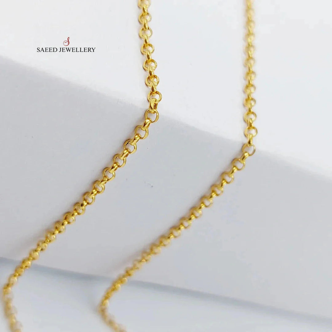 21K Gold 1.5mm Cable Link Chain 40cm by Saeed Jewelry - Image 2