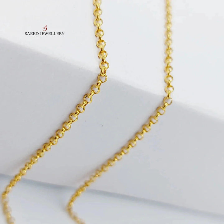 21K Gold 1.5mm Cable Link Chain 40cm by Saeed Jewelry - Image 2