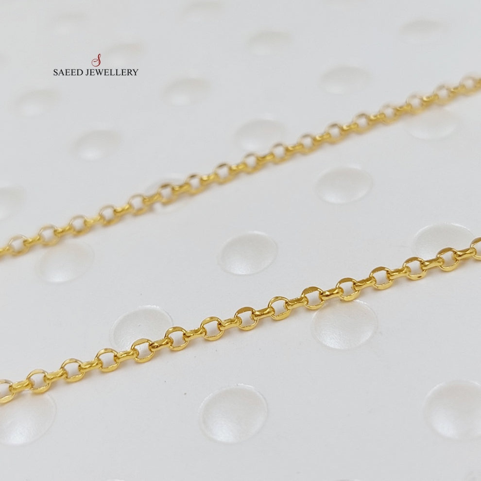 21K Gold 1.5mm Cable Link Chain 45cm by Saeed Jewelry - Image 1