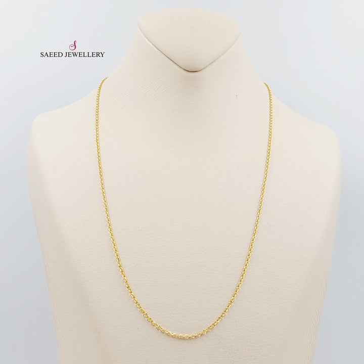 21K Gold 1.5mm Cable Link Chain 60cm by Saeed Jewelry - Image 2