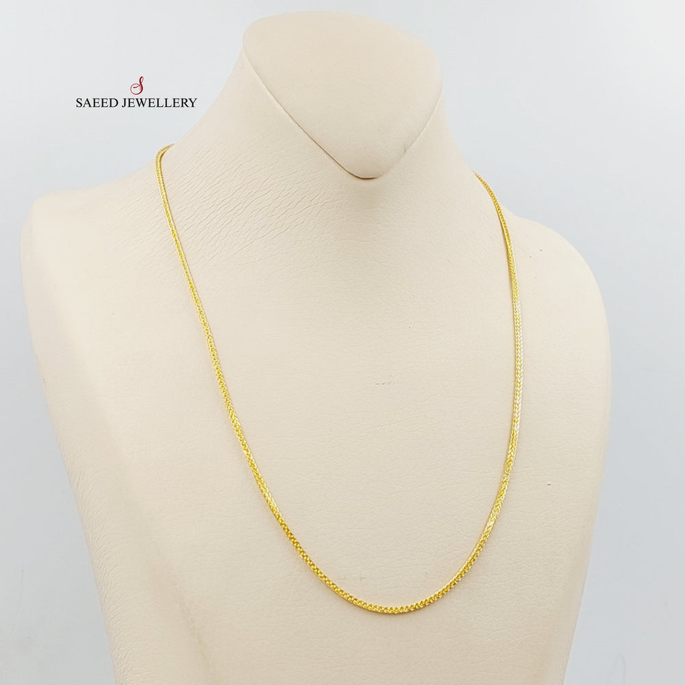 21K Gold 1.5mm Franco Chain 50cm by Saeed Jewelry - Image 2