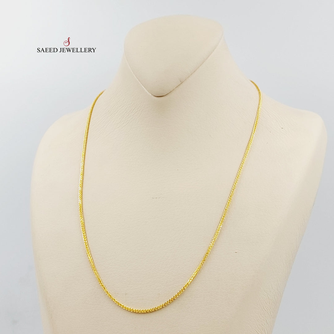 21K Gold 1.5mm Franco Chain 50cm by Saeed Jewelry - Image 3