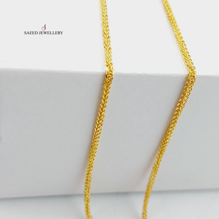 21K Gold 1.5mm Franco Chain 50cm by Saeed Jewelry - Image 5