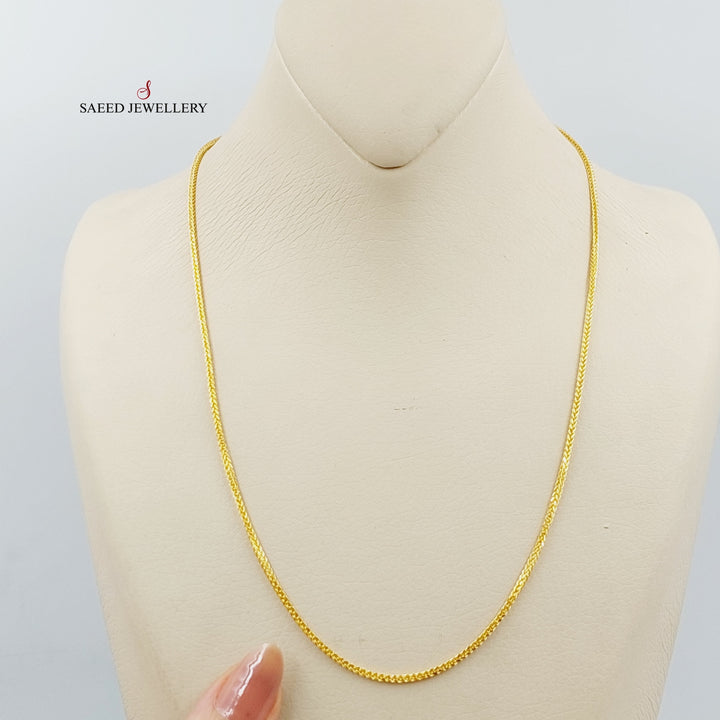 21K Gold 1.5mm Franco Chain 50cm by Saeed Jewelry - Image 1