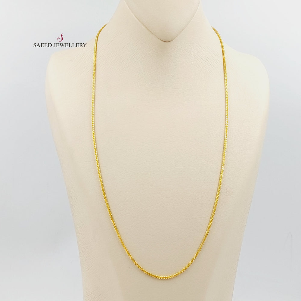 (1.5mm) Franco Chain Made Of 21K Yellow Gold by Saeed Jewelry-30167