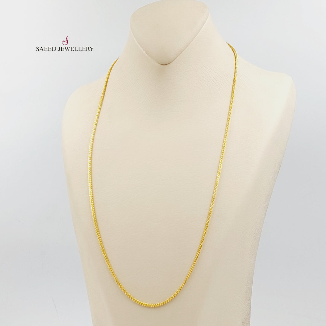 (1.5mm) Franco Chain Made Of 21K Yellow Gold by Saeed Jewelry-30167