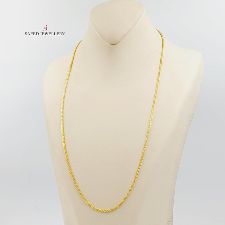 (1.5mm) Franco Chain Made Of 21K Yellow Gold by Saeed Jewelry-30167