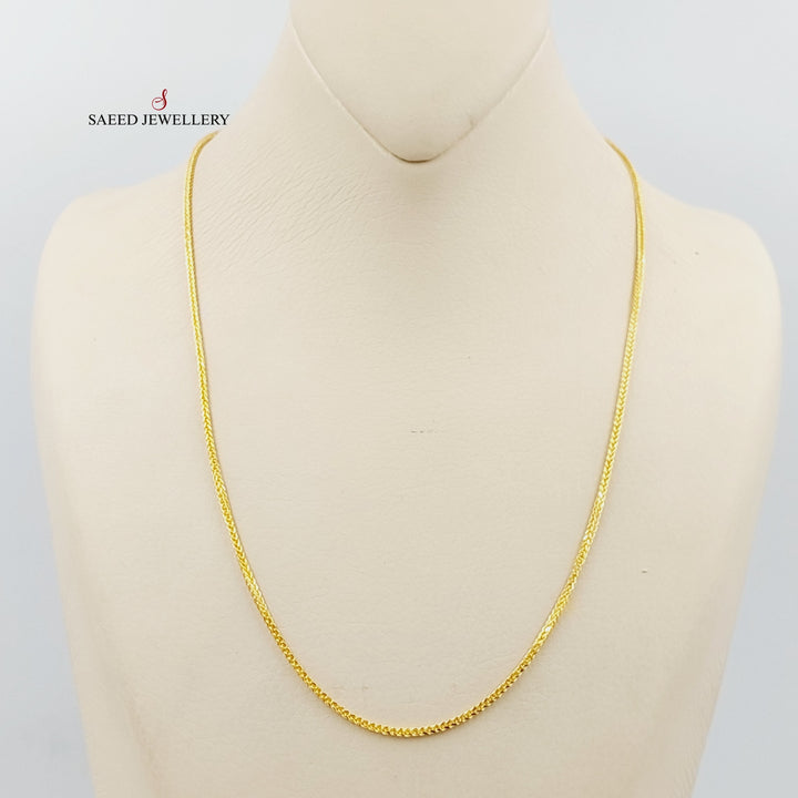 (1.5mm) Franco Chain Made Of 21K Yellow Gold by Saeed Jewelry-30167