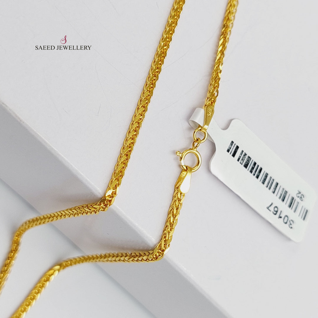 (1.5mm) Franco Chain Made Of 21K Yellow Gold by Saeed Jewelry-30167