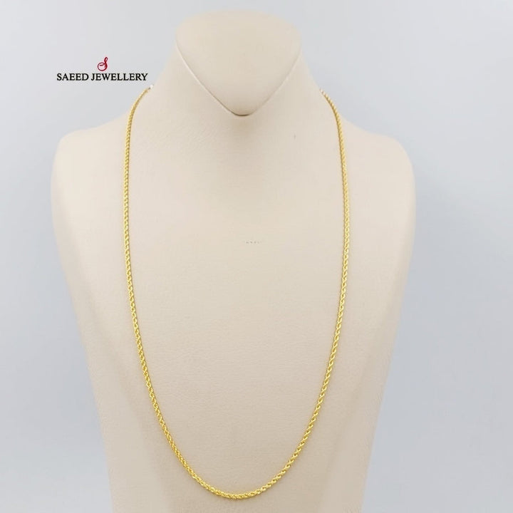 (1.5mm) Rope Chain 60cm Made Of 21K Yellow Gold by Saeed Jewelry-28645