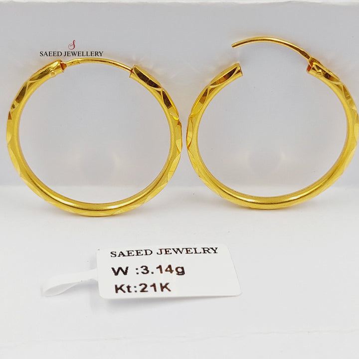 21K Gold Hoop Earrings by Saeed Jewelry - Image 5