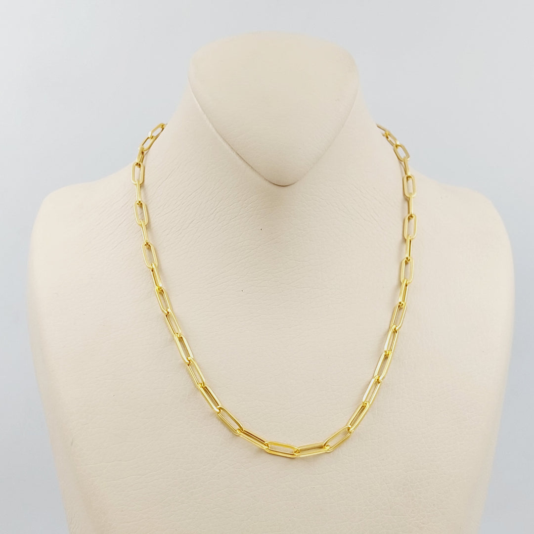 21K Gold 40cm Bold Paperclip Chain by Saeed Jewelry - Image 5