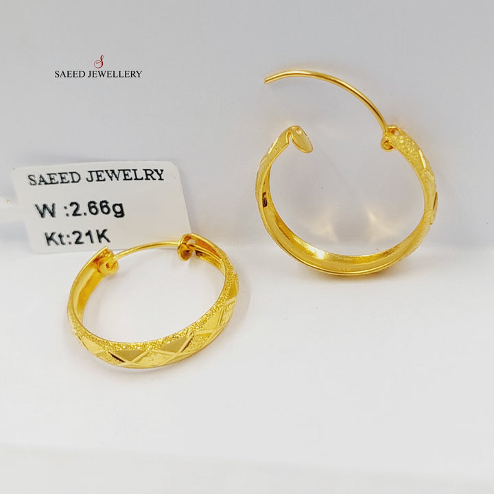 21K Gold Hoop Earrings by Saeed Jewelry - Image 2