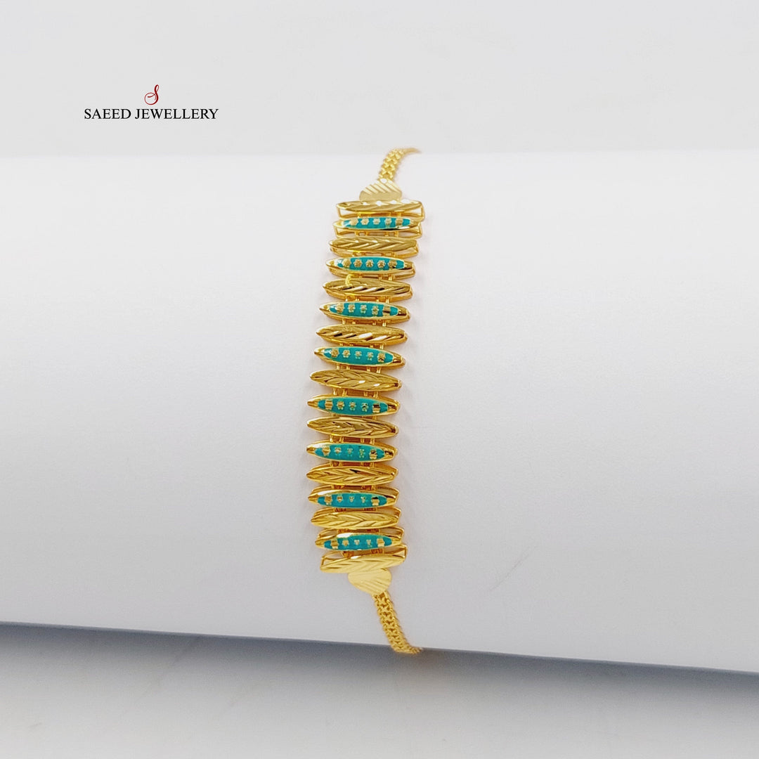21K اسوارة اجنحة مينا-مجوهرات الشيخ سعيد-Saeed Jewelry 