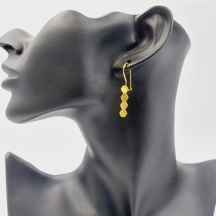 21K Gold Deluxe Shankle Earrings by Saeed Jewelry - Image 3