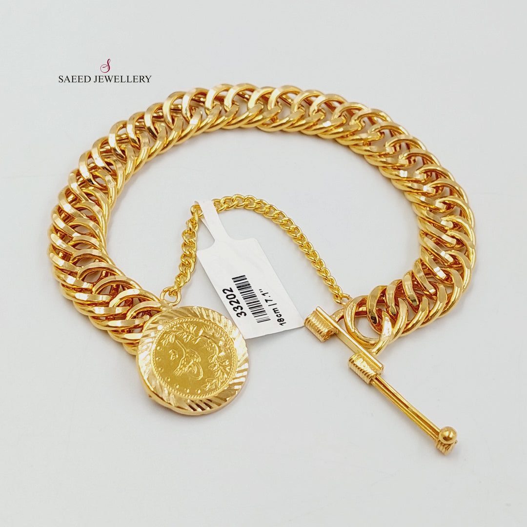 21K Gold Rashadi Links Bracelet by Saeed Jewelry - Image 5