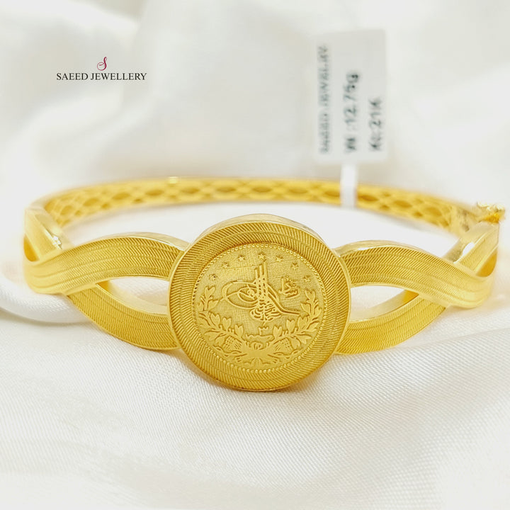 21K Gold Deluxe Rashadi Bangle Bracelet by Saeed Jewelry - Image 1