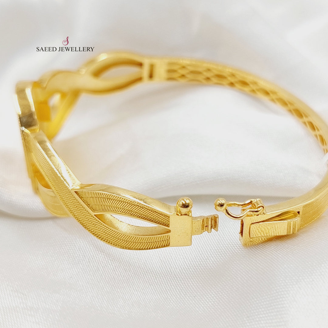 21K Gold Deluxe Rashadi Bangle Bracelet by Saeed Jewelry - Image 4