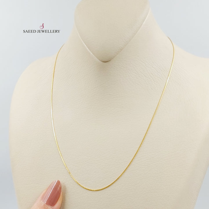 21K Gold 1mm Box Chain 40cm by Saeed Jewelry - Image 4