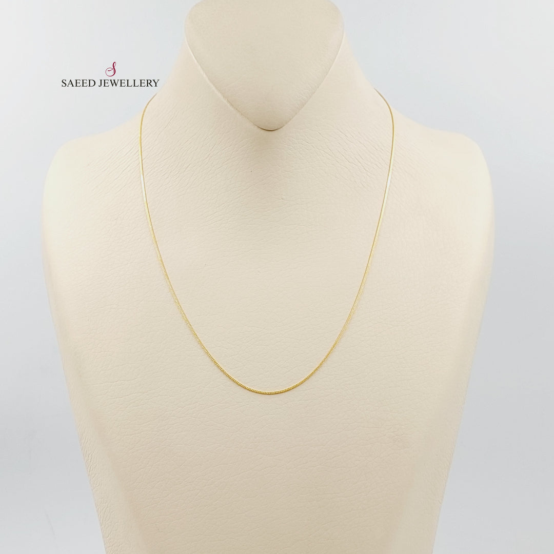 21K Gold 1mm Box Chain 40cm by Saeed Jewelry - Image 5