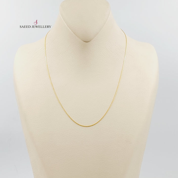 21K Gold 1mm Box Chain 40cm by Saeed Jewelry - Image 5