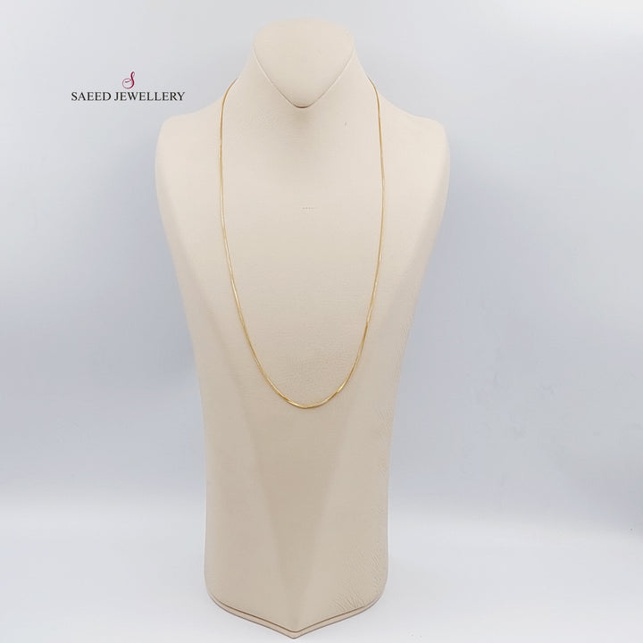 21K Gold 1mm Box Chain 60cm by Saeed Jewelry - Image 2