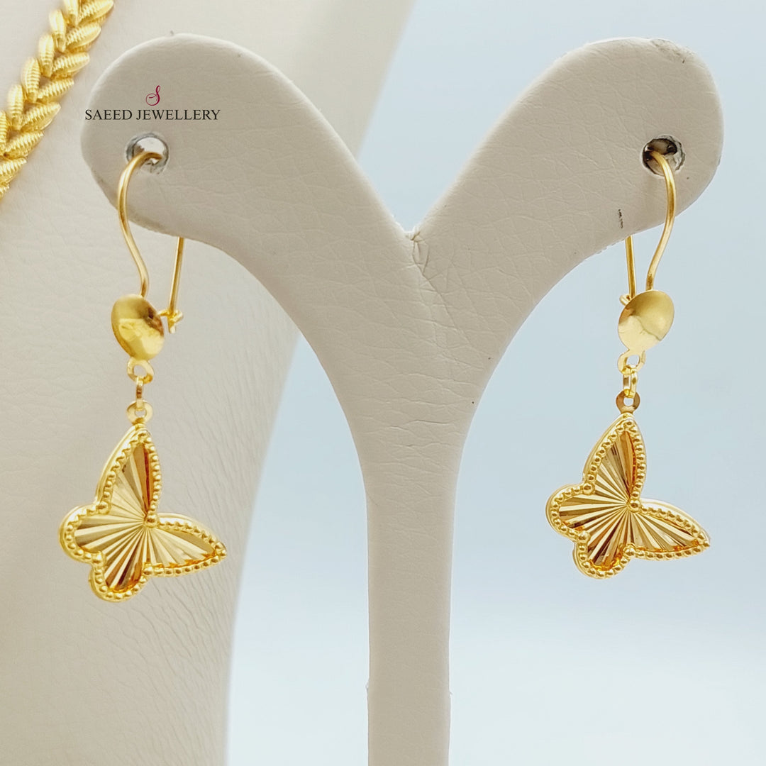 21K Gold 4 pieces butterflies set by Saeed Jewelry - Image 6