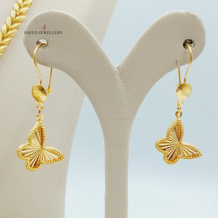 21K Gold 4 pieces butterflies set by Saeed Jewelry - Image 6