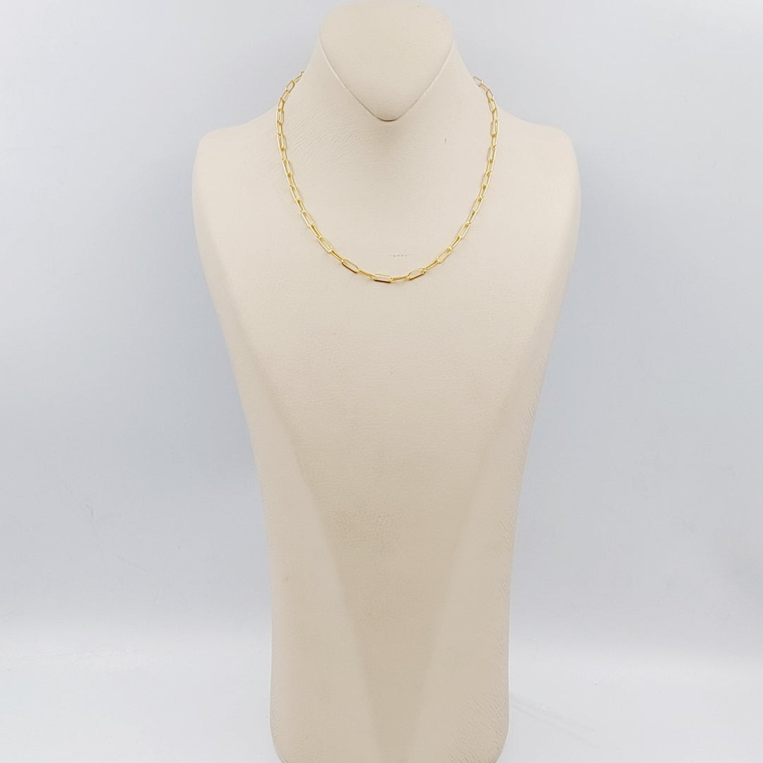 21K Gold 40cm Medium Thickness Paperclip Chain by Saeed Jewelry - Image 3