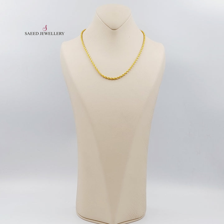 21K Gold 40cm Medium Thickness Rope Chain by Saeed Jewelry - Image 1