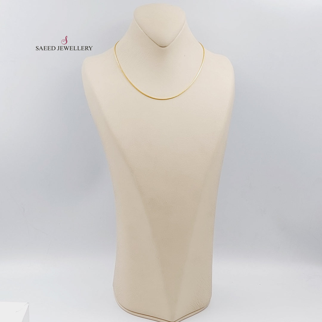 21K Gold 40cm Thin Malaysian Chain by Saeed Jewelry - Image 2