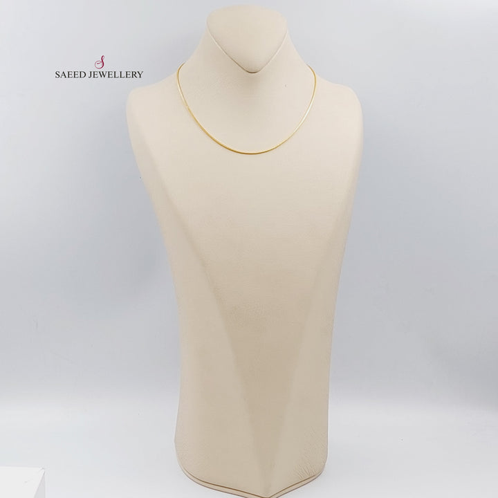 21K Gold 40cm Thin Malaysian Chain by Saeed Jewelry - Image 2