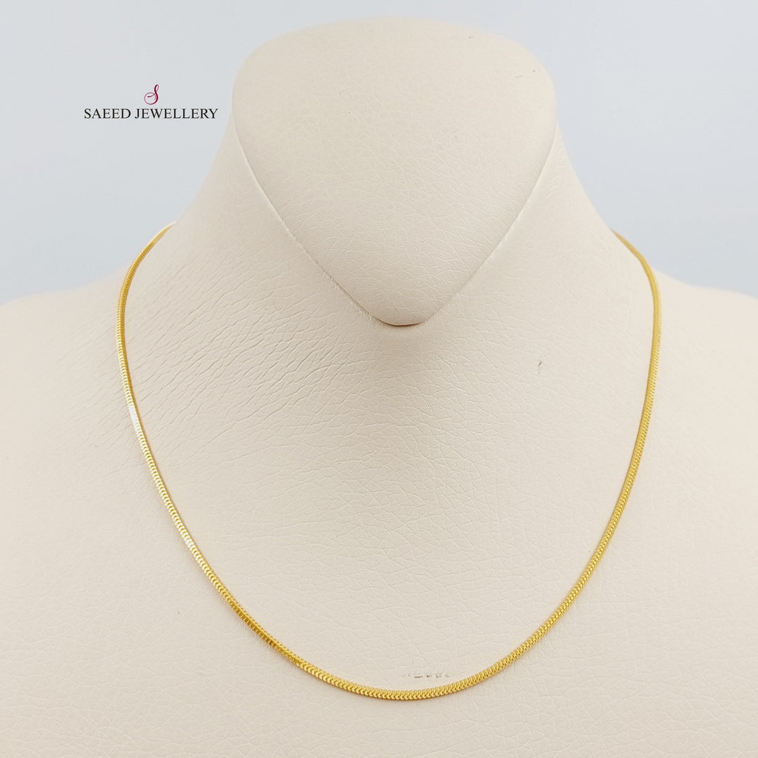 21K Gold 40cm Thin Malaysian Chain by Saeed Jewelry - Image 4